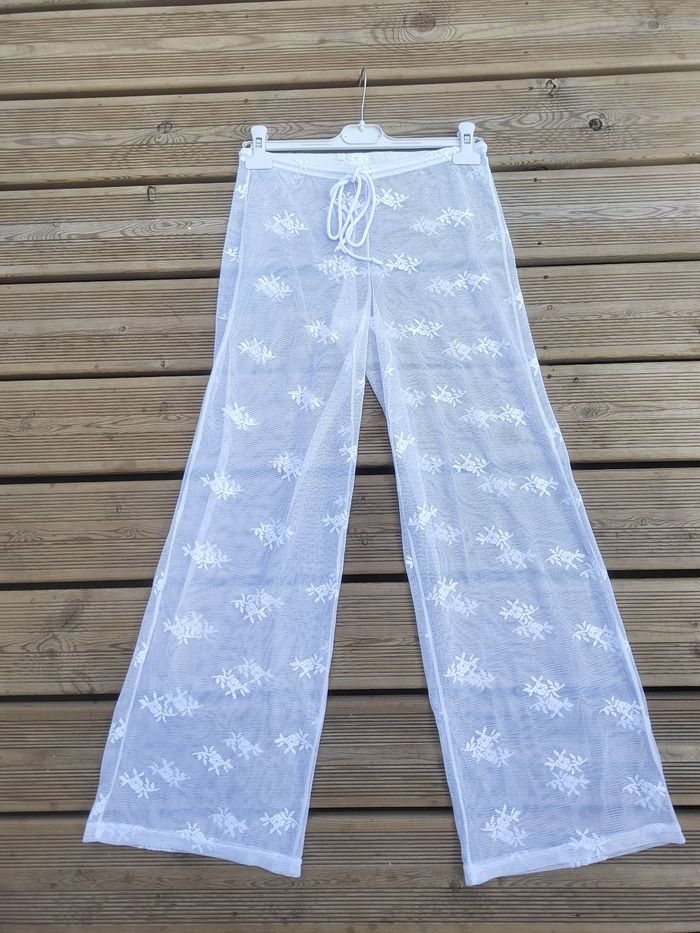 Pantalon Transparent à Fleurs blanc – Taille M – Sexy Lingerie & Fashion