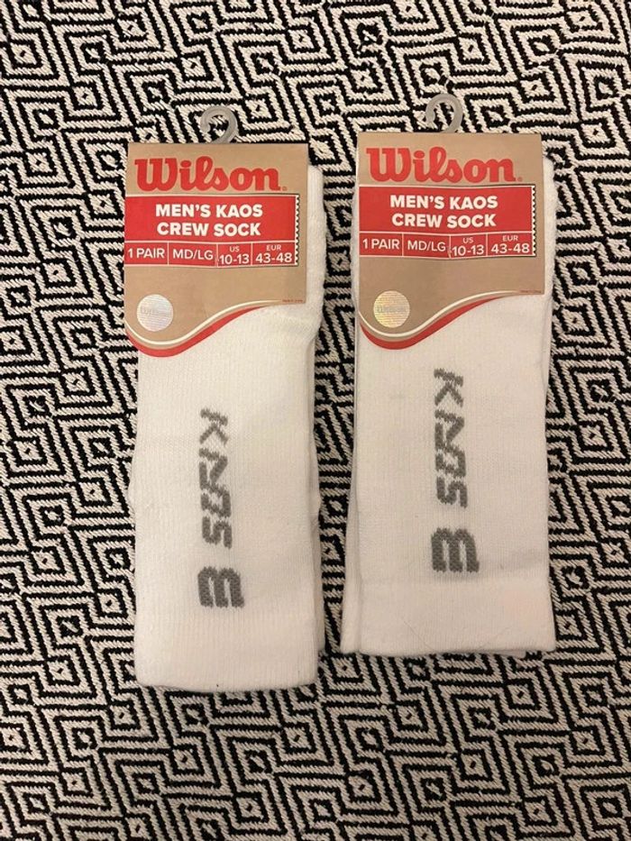 Wilson - 2 paires de chaussettes de Tennis Kaos crew sock Taille 43-48