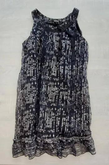 Robe DKNY - 8 ans - pois argenté - fête soirée été- voile doublure