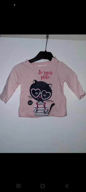 Tee-shirt manche longue fille 3 mois