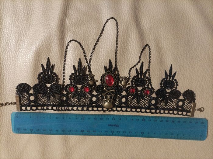 Collier ras du cou gothique tête de mort - photo numéro 3