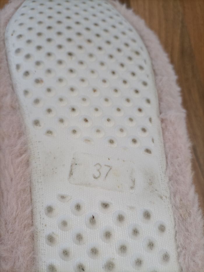 Chaussons peluche rose blanc 37 - photo numéro 8