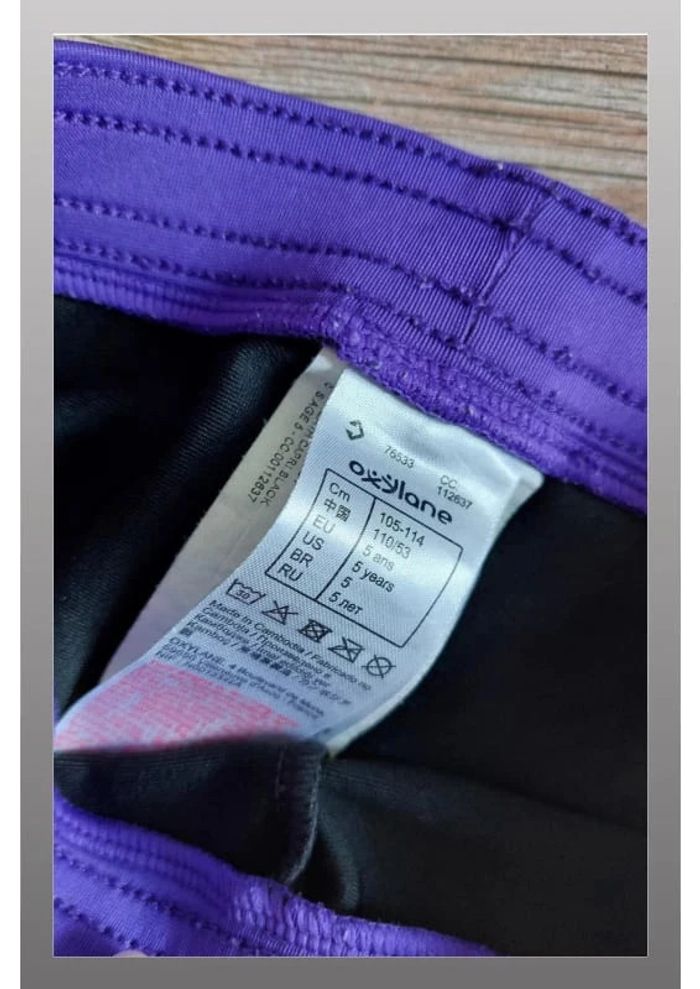 Leggings de sport noir et violet domyos décathlon - photo numéro 2