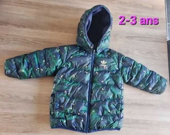 Manteau Doudoune Adidas Camouflage Enfant 2-3 ans Capuche Blouson Tres bonne etat