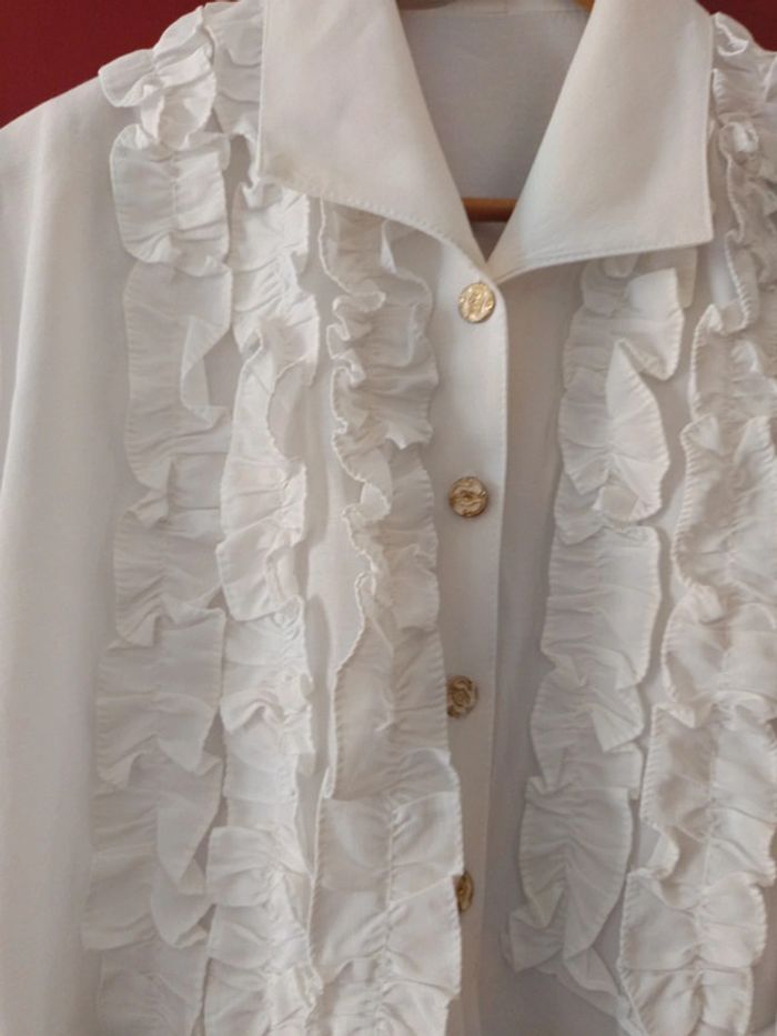 Chemise blouse vintage t.38/40 viscose/polyester - photo numéro 3