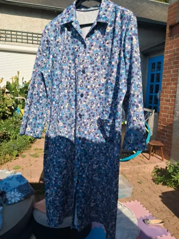Robe / blouse boutonnée Vintage motifs années 60, 2 poches - T 42