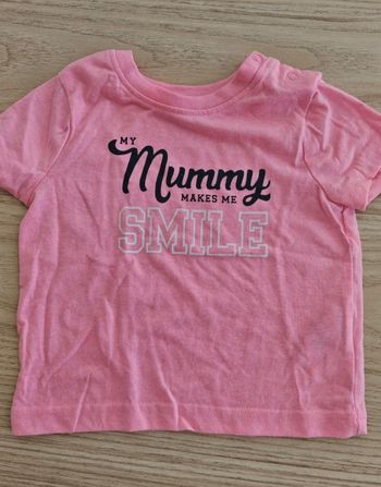 Tee-shirt rose fluo mummy 6m