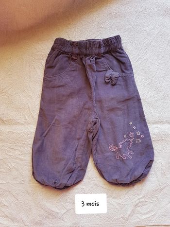 Pantalon velour graine de rêve 3 mois