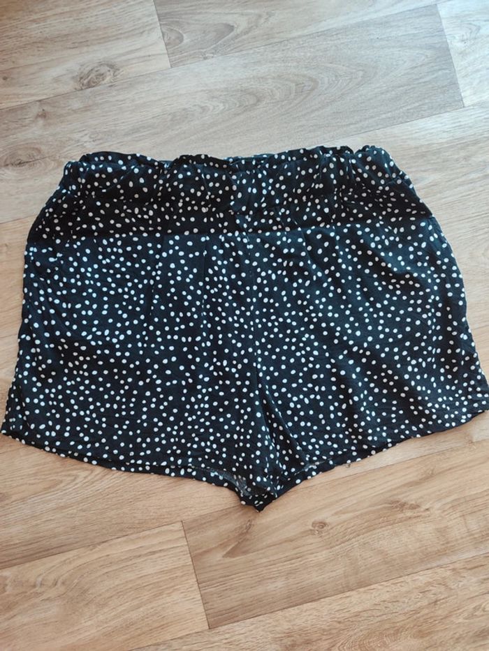 Short noir à pois blancs - Taille 40