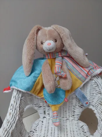 Simba toys - doudou carré lapin multicolore
