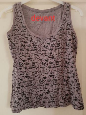 Débardeur gris motifs rock