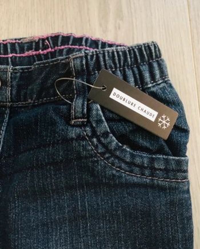 Jeans fille 3 ans 98 cm pantalon hiver chaud - photo numéro 2