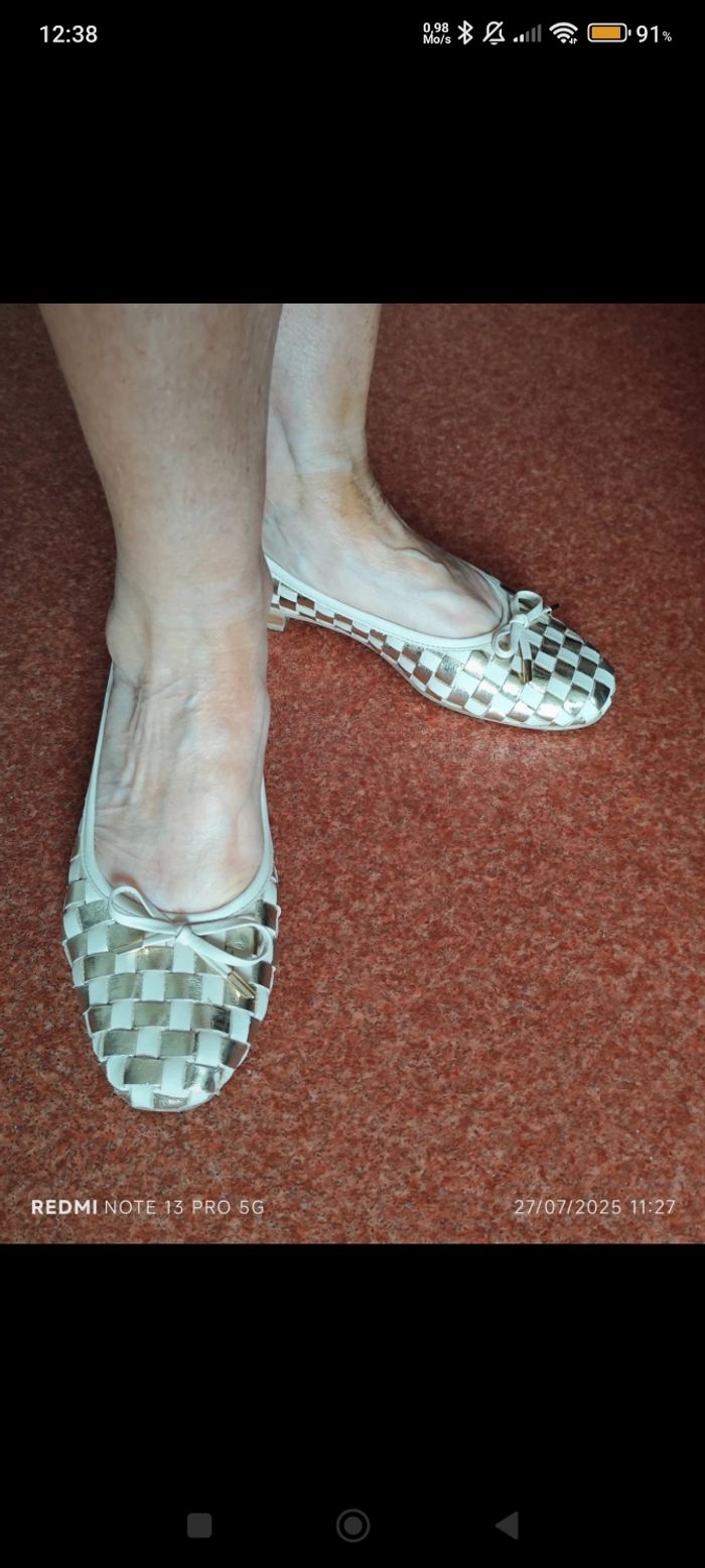 Ballerines femme tressé cuir - photo numéro 3