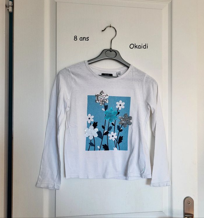 T-shirt manche longue okaidi 8 ans