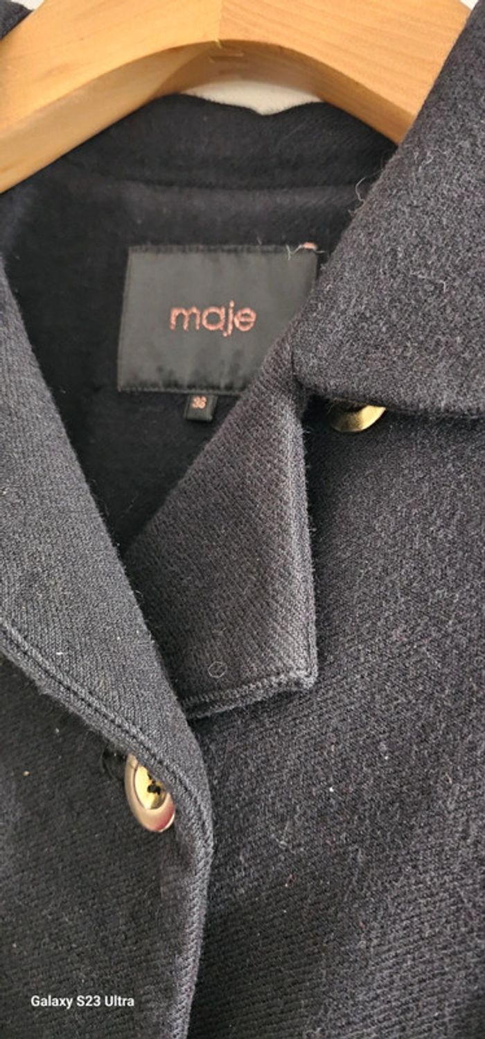 Manteau Caban laine coton Maje Taille 38 - photo numéro 2
