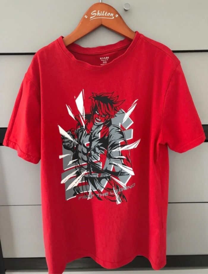 garçon t-shirt manches courtes kiabi 12 ans rouge xxs regular à motif excellent état