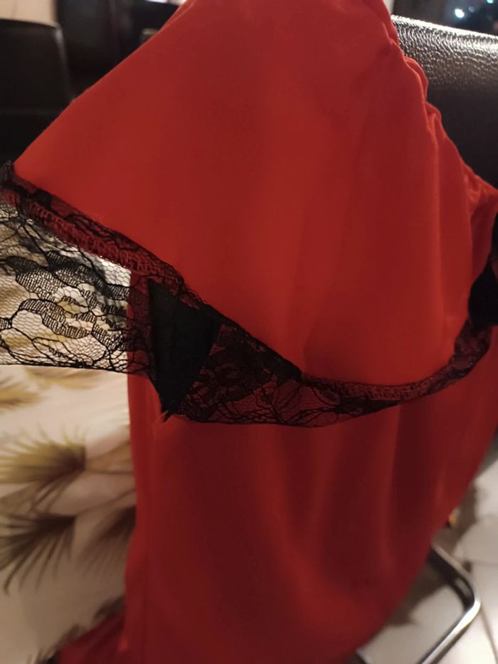 Déguisement costume robe rouge red Flamingo espagnol noir black chapeau cap dress Scarlet victorien - photo numéro 10