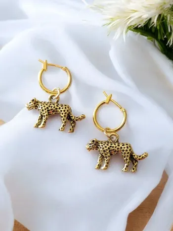 Boucles d'oreilles pendantes  - léopard - acier inoxydable  - tendance 🐆