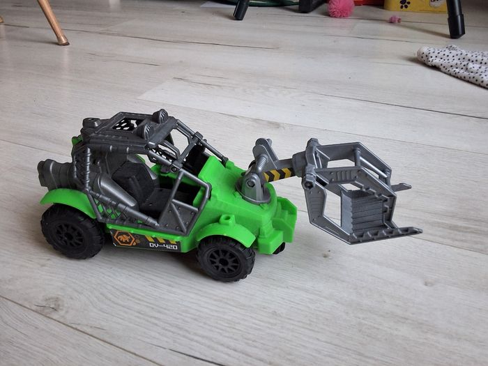 Jouet voiture attrape dinosaure type quad vert et gris 30 cm de long - photo numéro 2