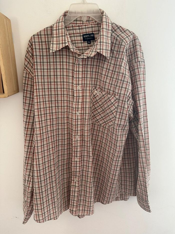 Chemise manche longue à carreaux scott & fox taille xl