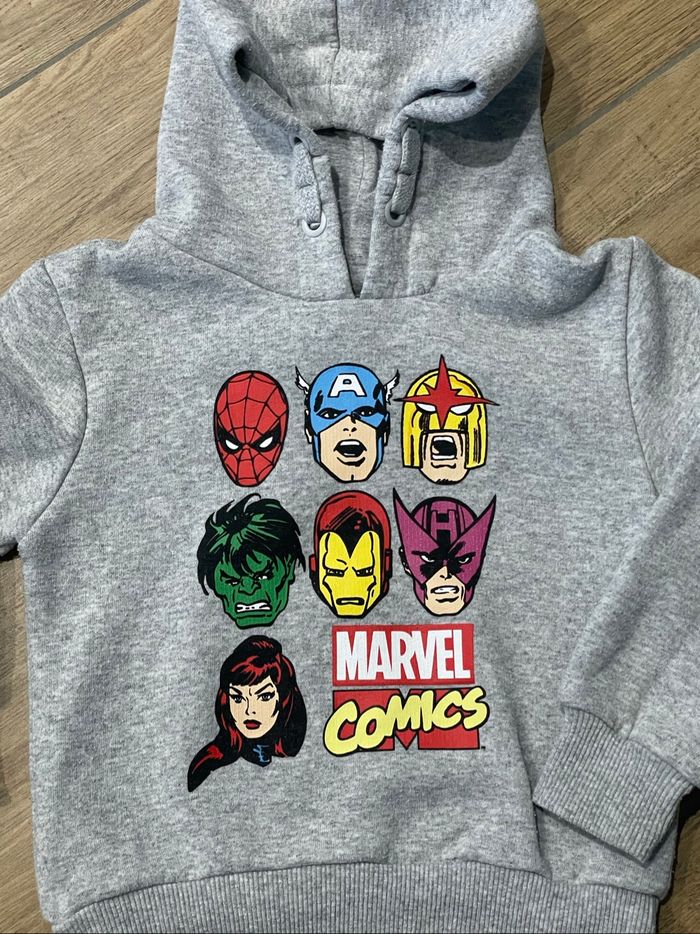Sweat capuche Marvel 4 ans, gris - photo numéro 2