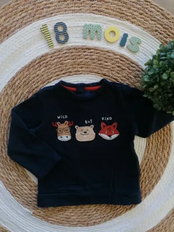 Sweat bleu marine à motifs - C&A - Taille 86