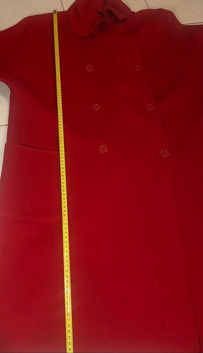 Manteau long »Marimekko »laine rouge - photo numéro 4