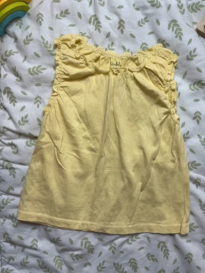 teeshirt manches courtes jaune kimbaloo 18 mois - photo numéro 3