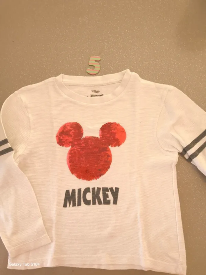 T shirt Mickey Paillettes changeantes - photo numéro 2