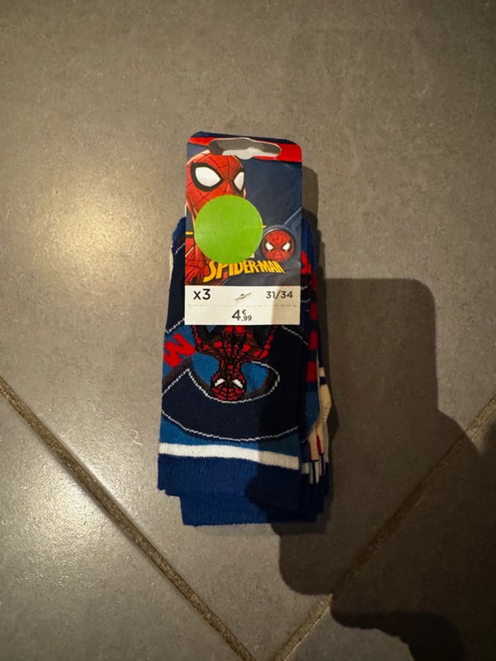 Lot de 3 paires de chaussettes - Marvel / Spider-Man - Bleu marine, rouge - 31/34 - Neuf