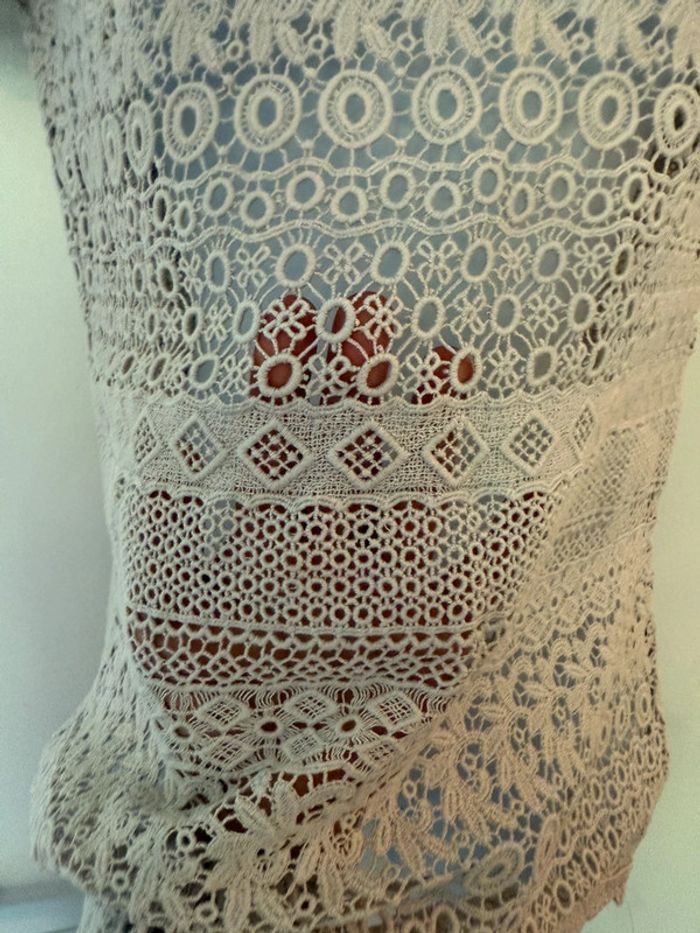 Haut beige dentelle Caroll - photo numéro 3