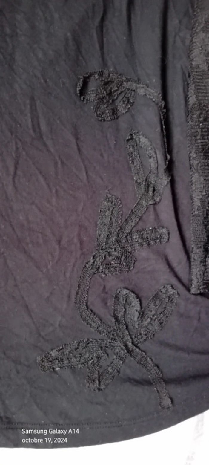 Haut viscose avec dentelle et broderies noir femme 54 in extenso - photo numéro 14