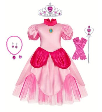 Déguisement robe princesse Peach et ces accessoires Taille 5-6ans