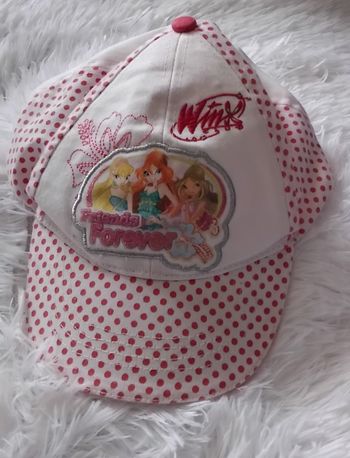 Casquette fille réglable,- rose a pois et motifs - Winx