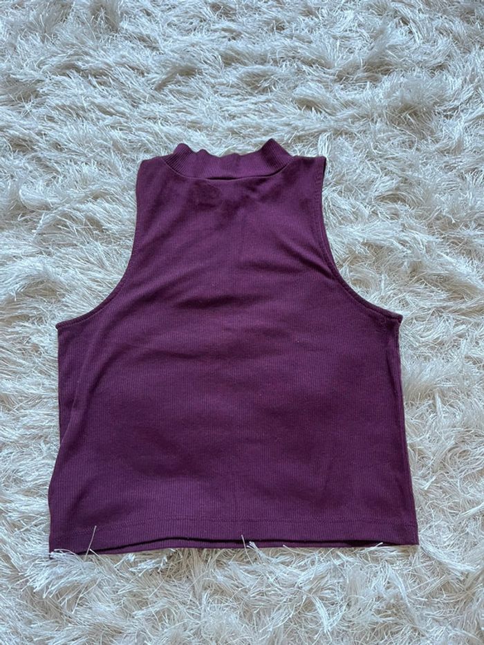 Crop top bordeaux col roulé S - photo numéro 2