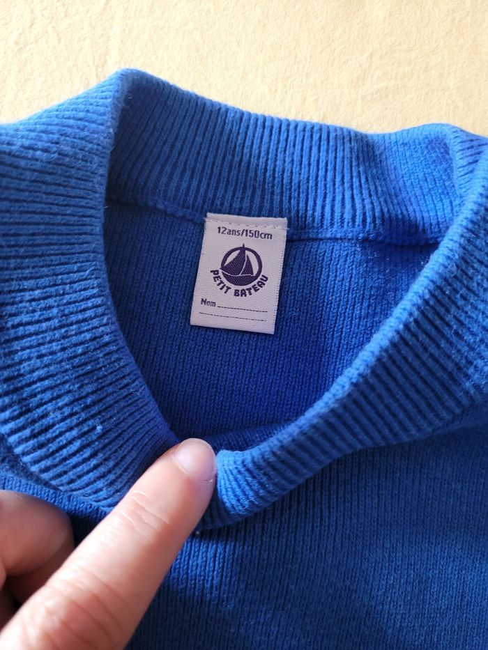 marinière petit bateau petit 12ans bleu et blanc  (10e) - photo numéro 2