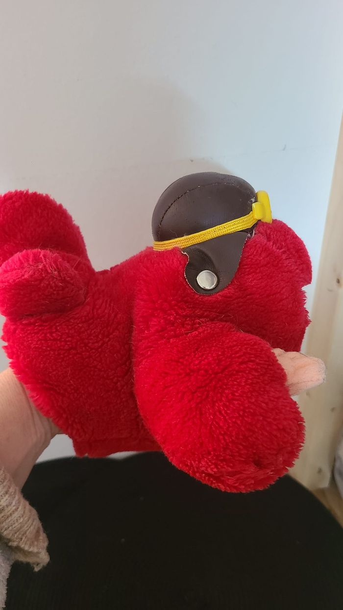 Peluche vintage 1989 floppyers rouge jouet avion marionnette à main - photo numéro 4
