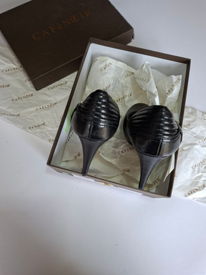 Escarpins CaféNoir cuir véritable noir – neufs – 38,5 - photo numéro 4
