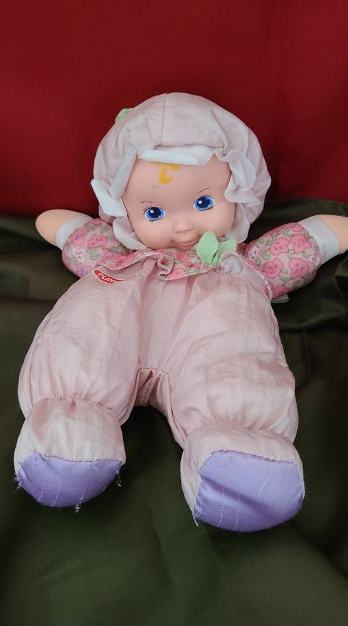 Doudou poupée rose tissu Playskool 32 cm - photo numéro 3