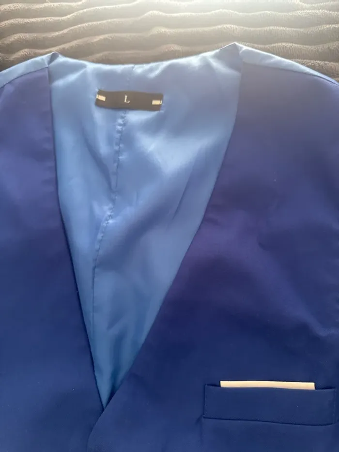 Costume de mariage bleu taille L + chemise blanche taille XXL – Élégance et style - photo numéro 5