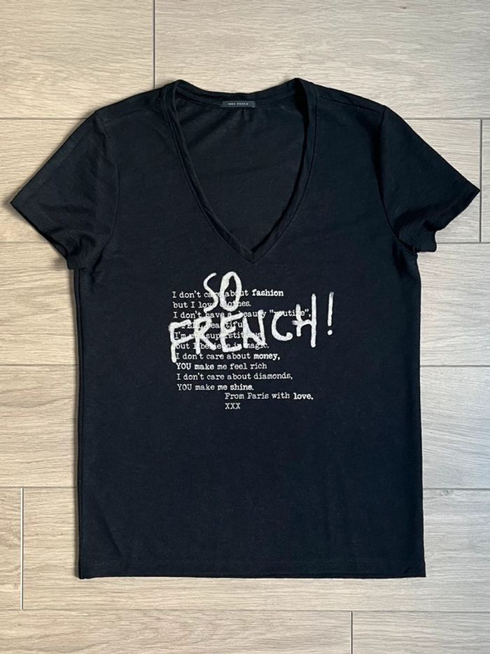 T-shirt noir en lin Ikks T-XS - photo numéro 2