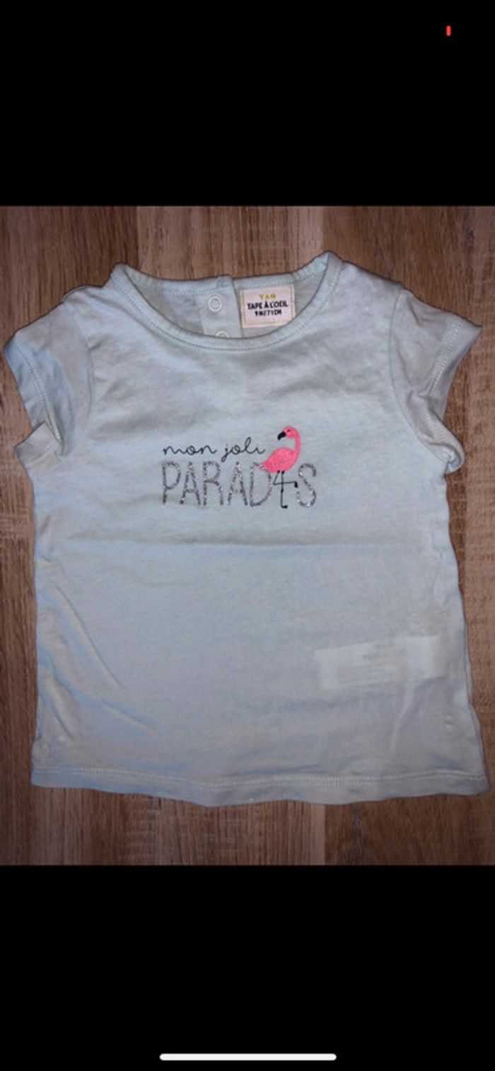 Tee shirt tape à l œil turquoise