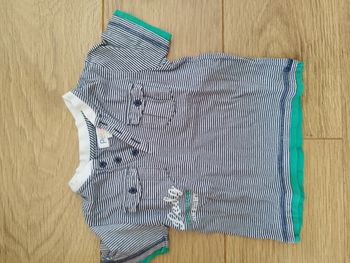 T-shirt manches courtes bleu et blanc avec du vert La Compagnie des petits - 3 ans