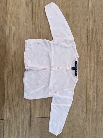 Gilet rose taille 6 mois Lili gaufrette très bon état