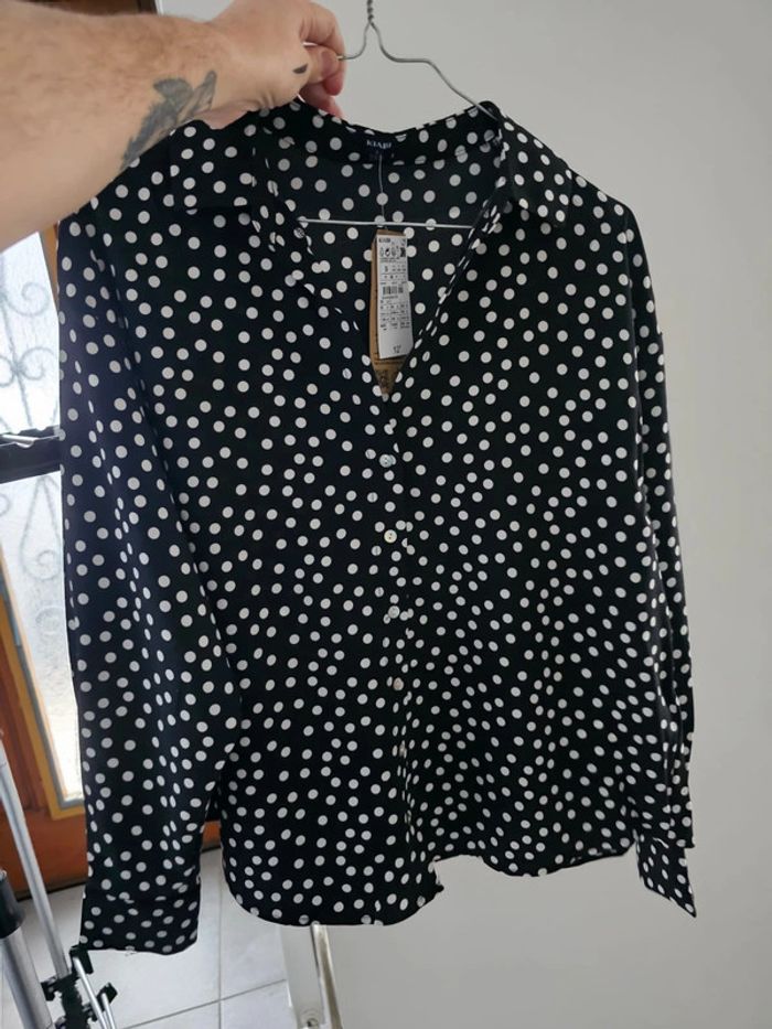 Chemisier /blouse noir femme / fille adolescente taille s neuf - photo numéro 7