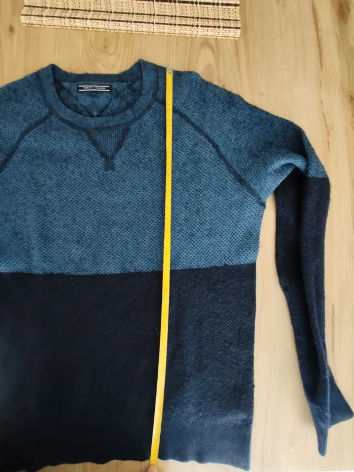 Pull/sweat col V homme bleu et noir taille xl tommy Hilfiger - photo numéro 5