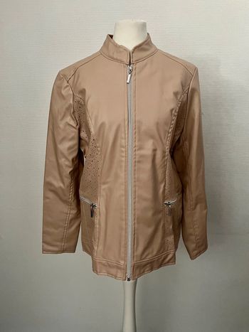 Veste simili cuir nude, beige rosé taille 42