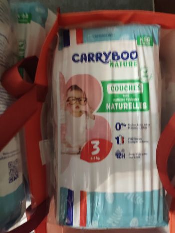 Lot de 3 paquets de couches carryboo naturelles taille 3 neuf jamais utilisé 