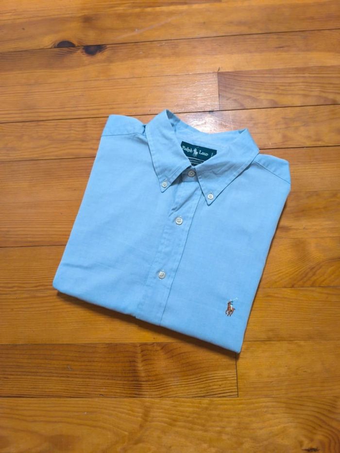 Chemise à manches longues - Ralph Lauren - Yarmouth - Logo brodé premium - Bleu ciel - Taille XXL