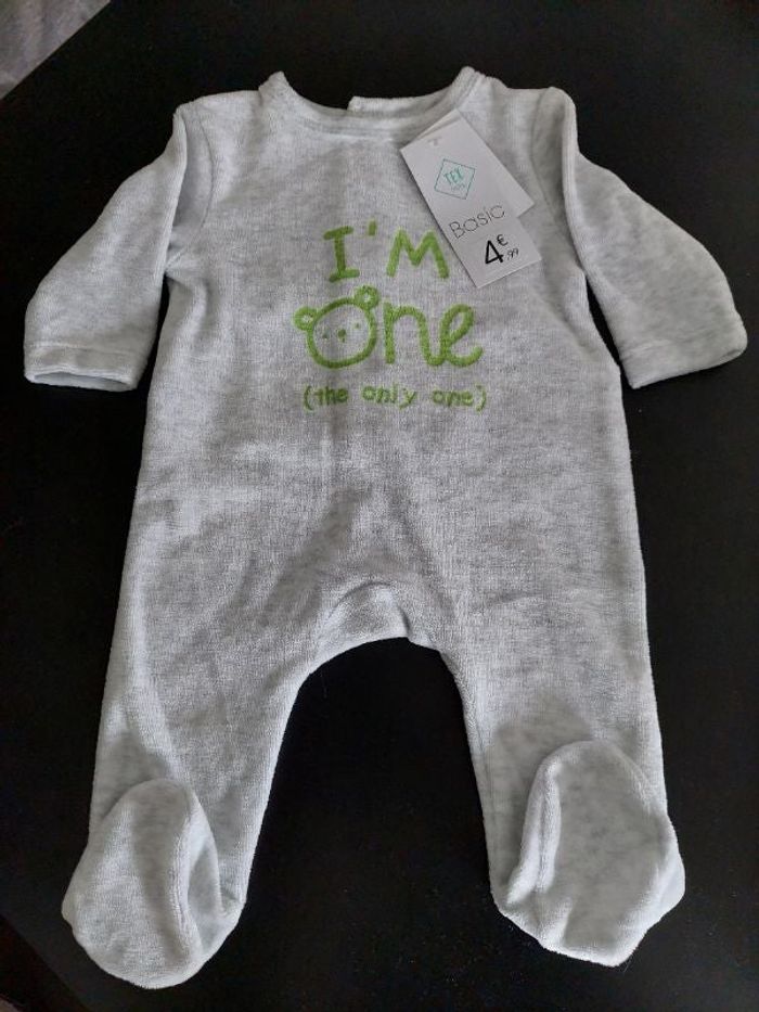 Grenouillère grise fille 1mois